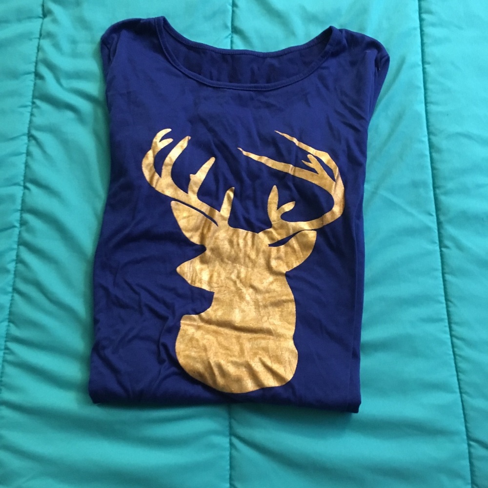 Royal Blue rain deer long sleeve dress